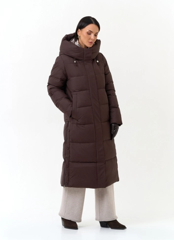 Женский пуховик с капюшоном фото