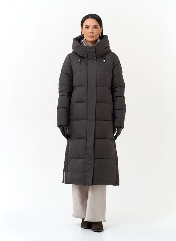 Женский пуховик с капюшоном фото