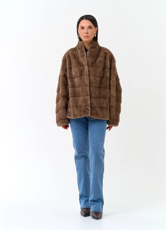 Женская шуба из эко меха модель № 33927 универмаг малина