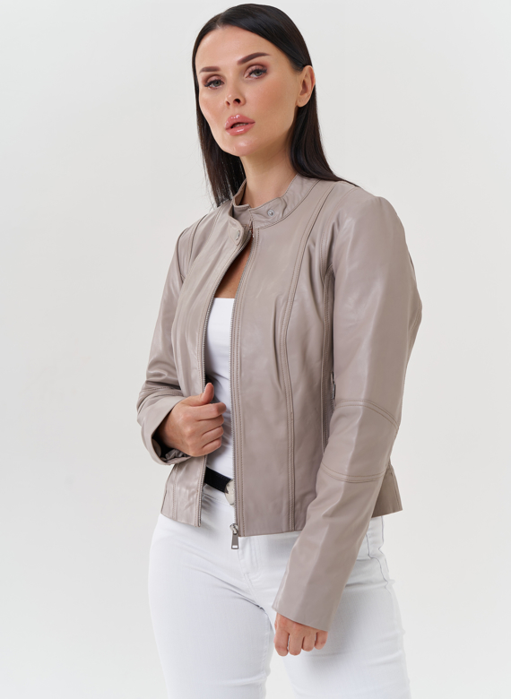 Женская куртка "мото" из натуральной кожи