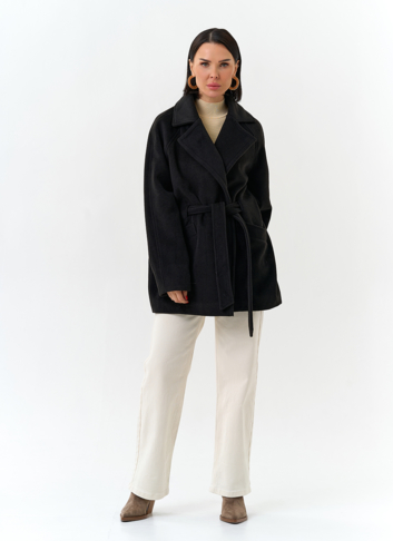 Женское пальто со съемный капюшоном