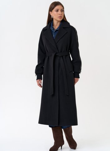 Женское пальто с декоративными молниями