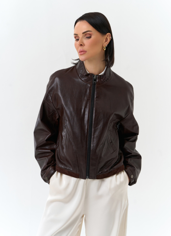 Женская короткая куртка из натуральной кожи Женская короткая куртка из натуральной кожи