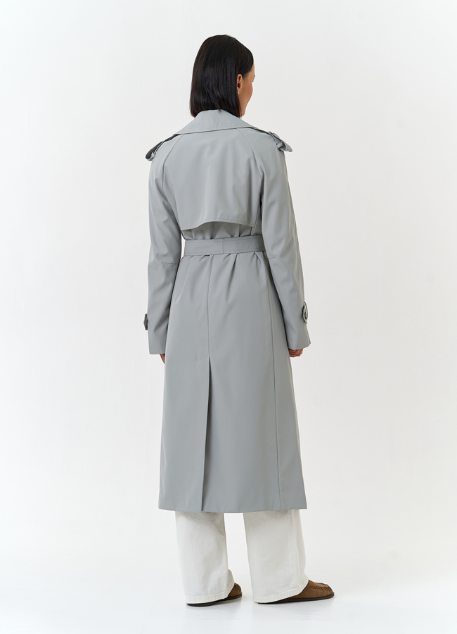 фото Женский плащ с поясом модель № 33114