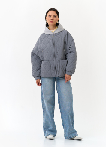 Женская куртка с трикотажным капюшоном