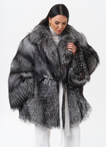 Шуба из чернобурой лисы
