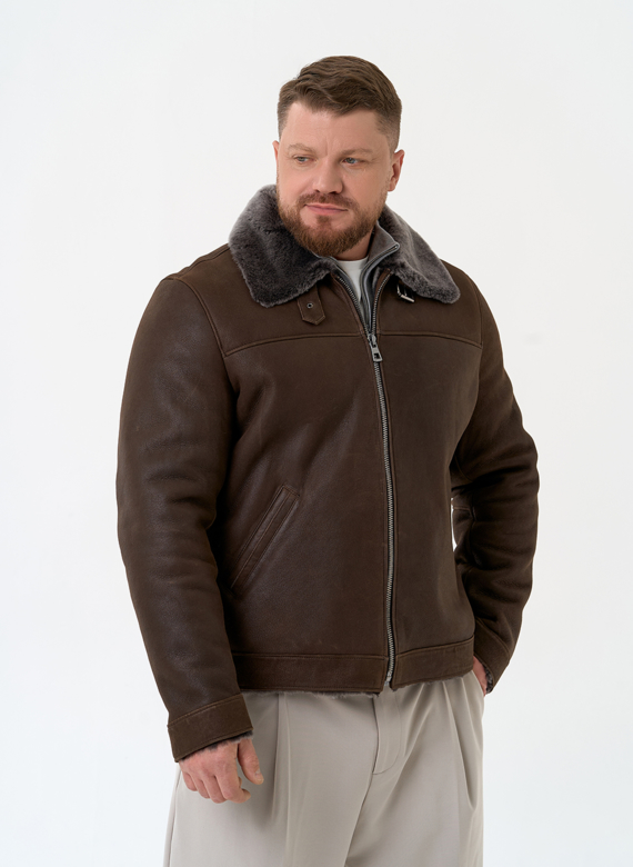 Мужская натуральная дубленка