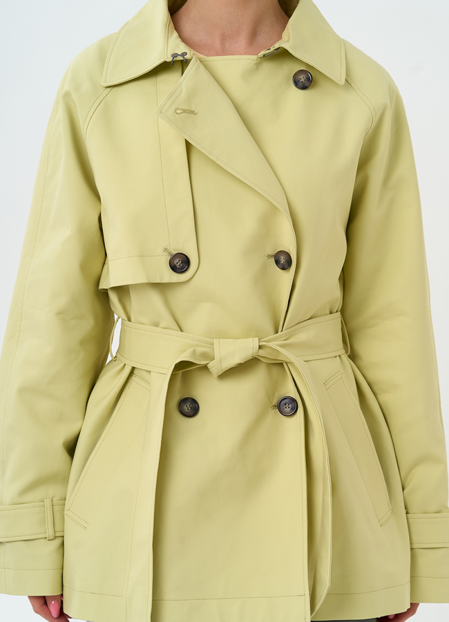 Женский укороченный плащ с поясом модель № 33192 универмаг малина