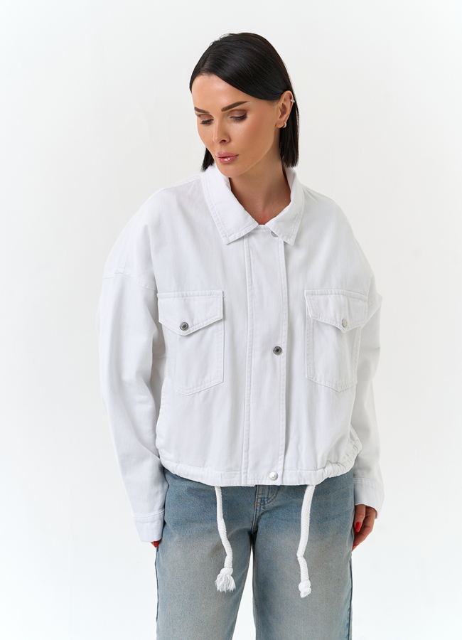 Женская объемная джинсовая куртка  модель № 33125 универмаг малина