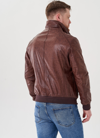 Куртка бомбер из натуральной кожи 