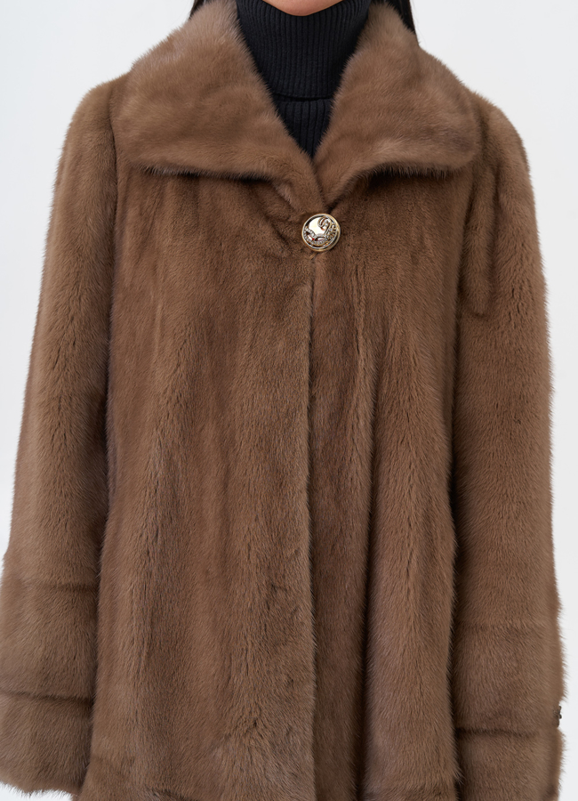 Норковая шуба с воротником модель № 28934 в кредит