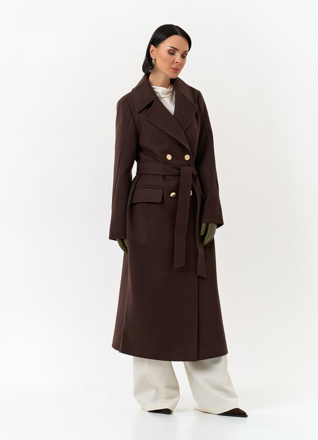 Женское пальто с английским воротником модель № 32806 универмаг малина