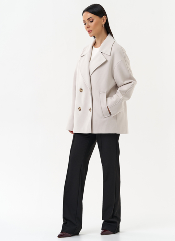 Укороченное двубортное пальто