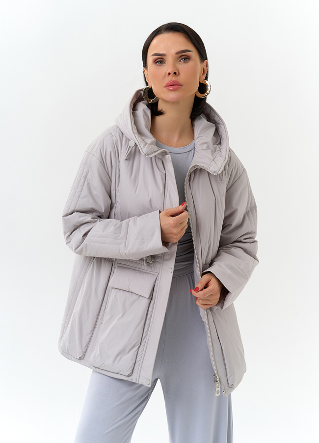 Женская куртка с капюшоном  модель № 32704 универмаг малина