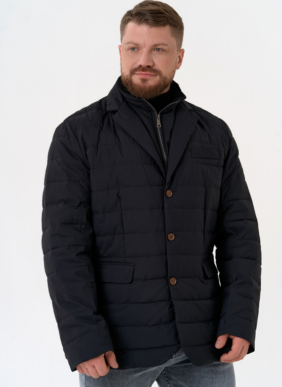 Мужской пуховик со съемной манишкой