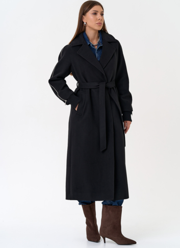 Женское пальто с декоративными молниями