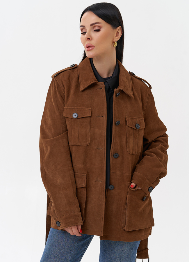 Куртка - сафари женская из натуральной замши модель № 29922 универмаг малина