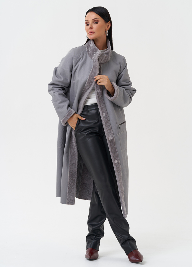 Двухсторонняя дубленка модель № 28696 универмаг малина