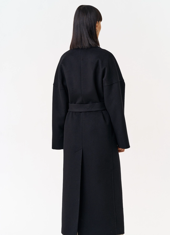 фото Женское пальто с воротником шаль модель № 31690