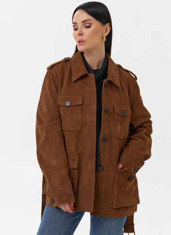 Куртка - сафари женская из натуральной замши
