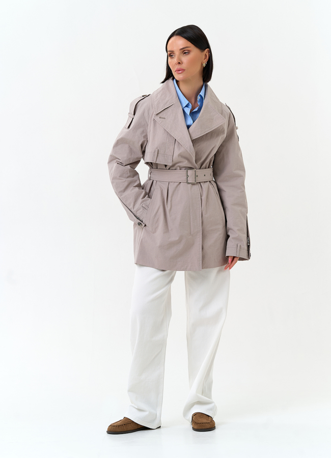 Женский плащ с поясом модель № 33194 в кредит