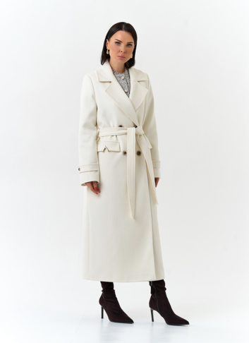 Женское пальто белого цвета Женское пальто белого цвета