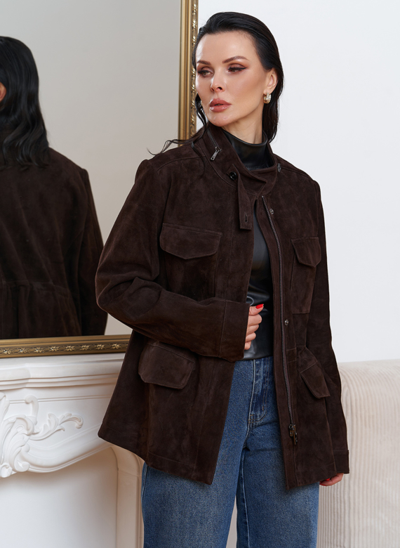 Замшевая куртка сафари