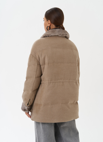 Полупальто с отделкой из меха норки