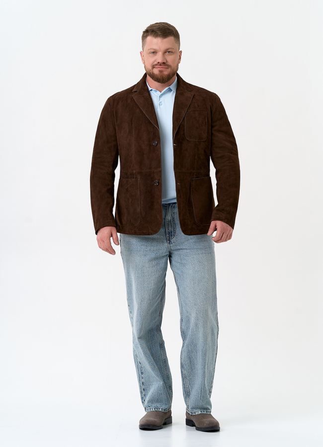 Мужской пиджак из натуральной замши модель № 32745 универмаг малина