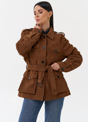 Куртка - сафари женская из натуральной замши