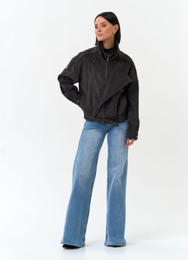 Женская куртка бомбер из эко замши модель № 33032 в кредит