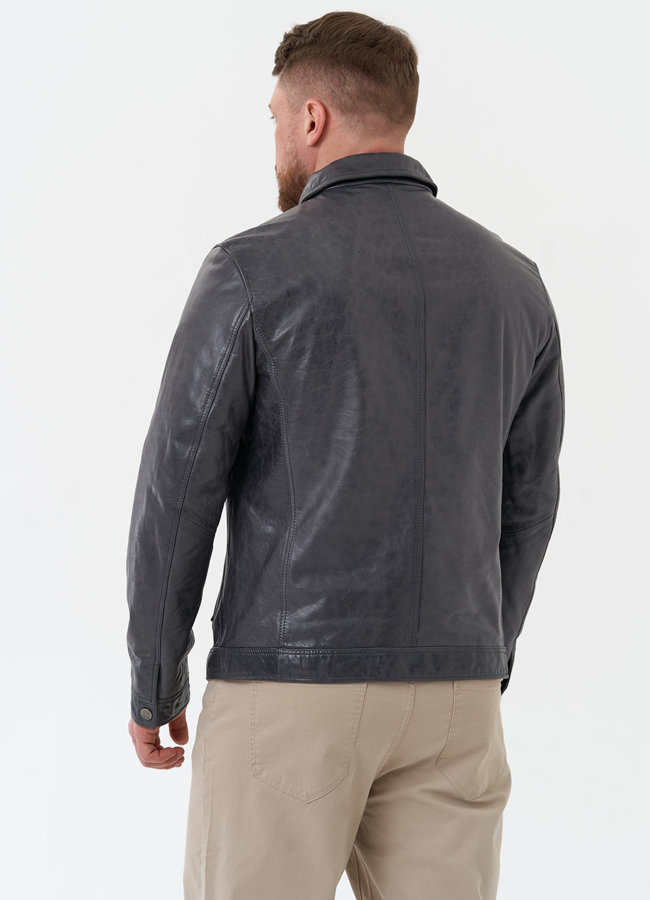 Мужская куртка из натуральной кожи  модель № 30070 универмаг малина