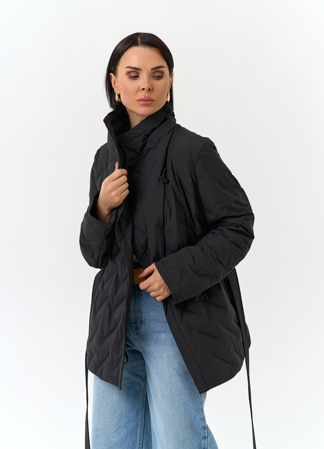 Женская куртка с поясом  модель № 32832 универмаг малина