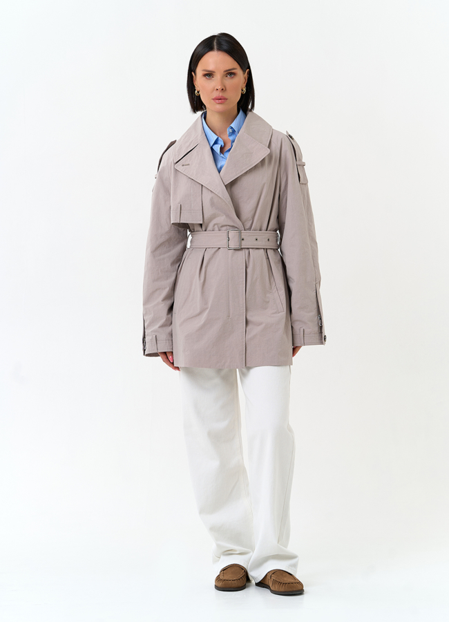 Женский плащ с поясом модель № 33194 универмаг малина