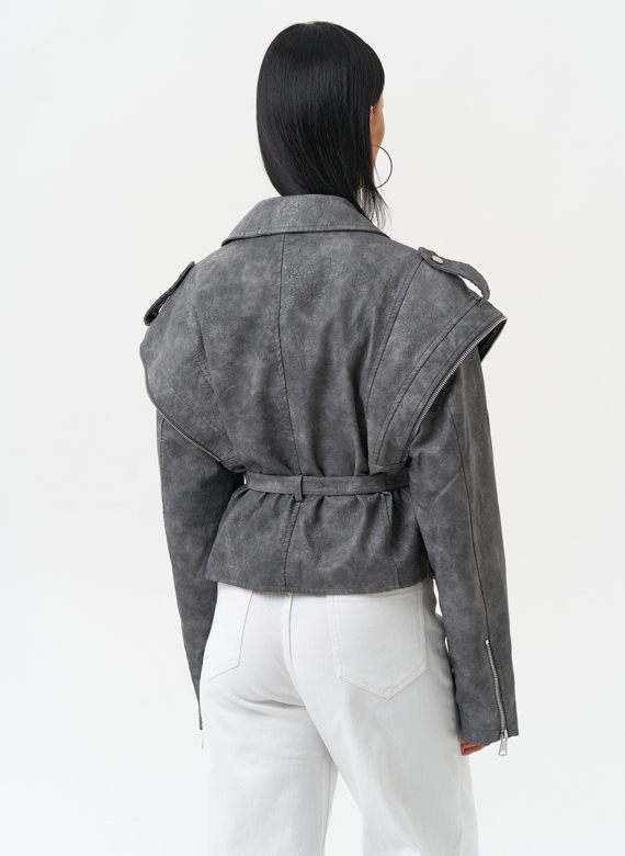 Куртка женская из эко кожи в стиле ретро