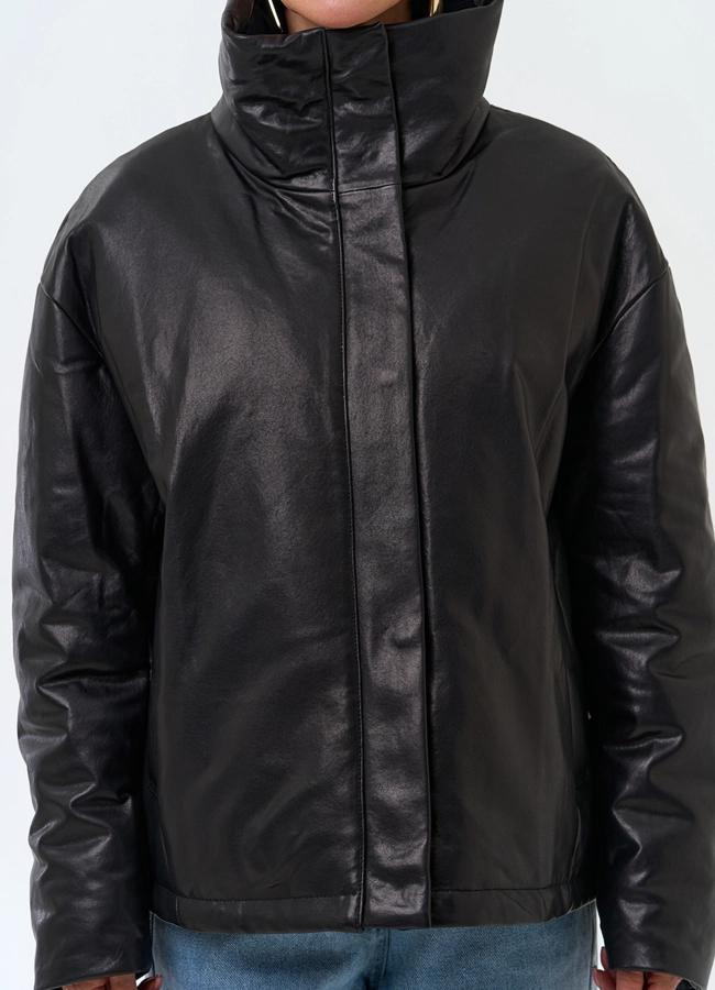 Куртка - пуховик из натуральной кожи модель № 34110 универмаг малина фото