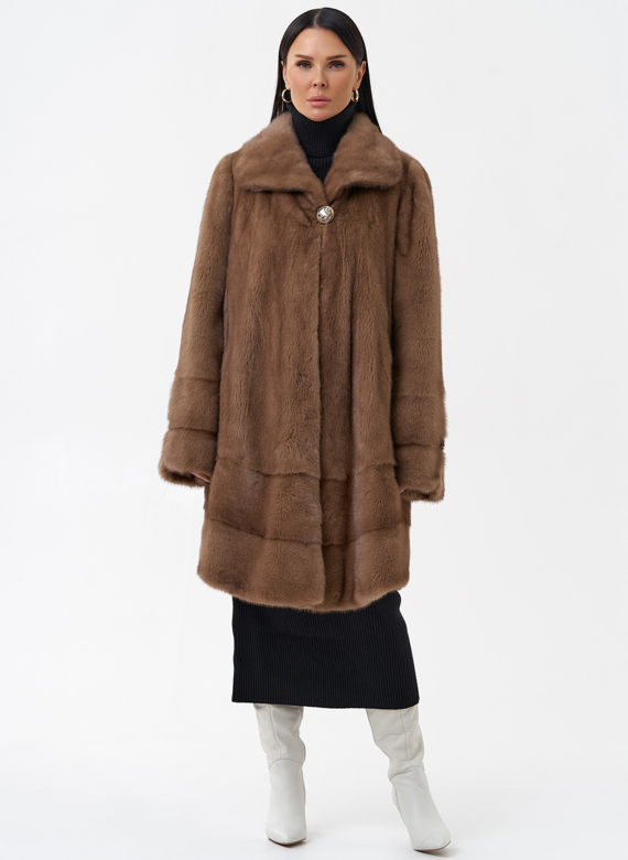 Норковая шуба с воротником