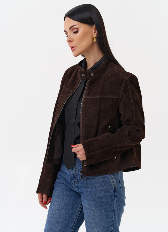 Женская куртка из замши модель № 29907 универмаг малина