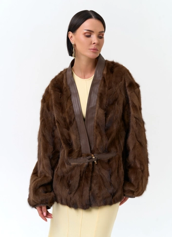 Жакет из меха частей норки