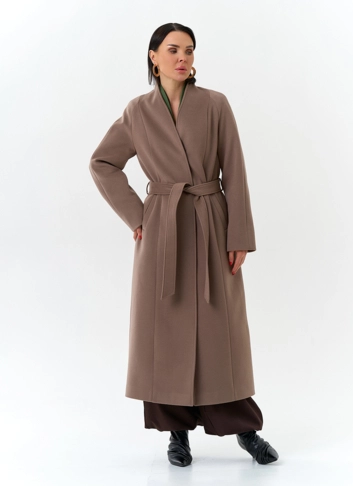Женское пальто с поясом