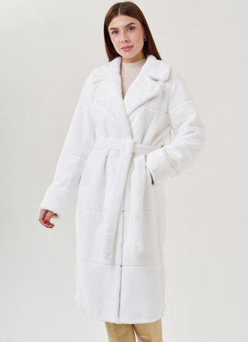 Белое пальто из эко меха Белое пальто из эко меха